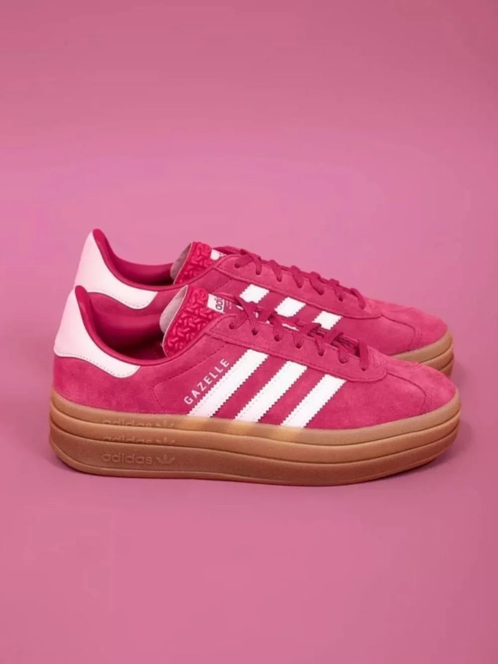 NWOT Adidas Gazelle Bold Platform Sneakers Pink White Gum Women’s Size 8.5